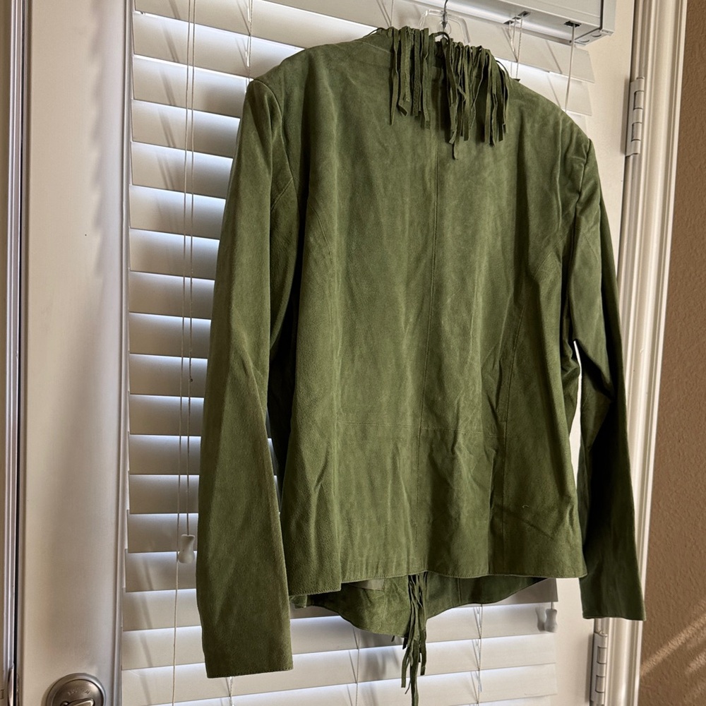 Dialogue Olive Green Fringe Blazer - Picture 13 of 13